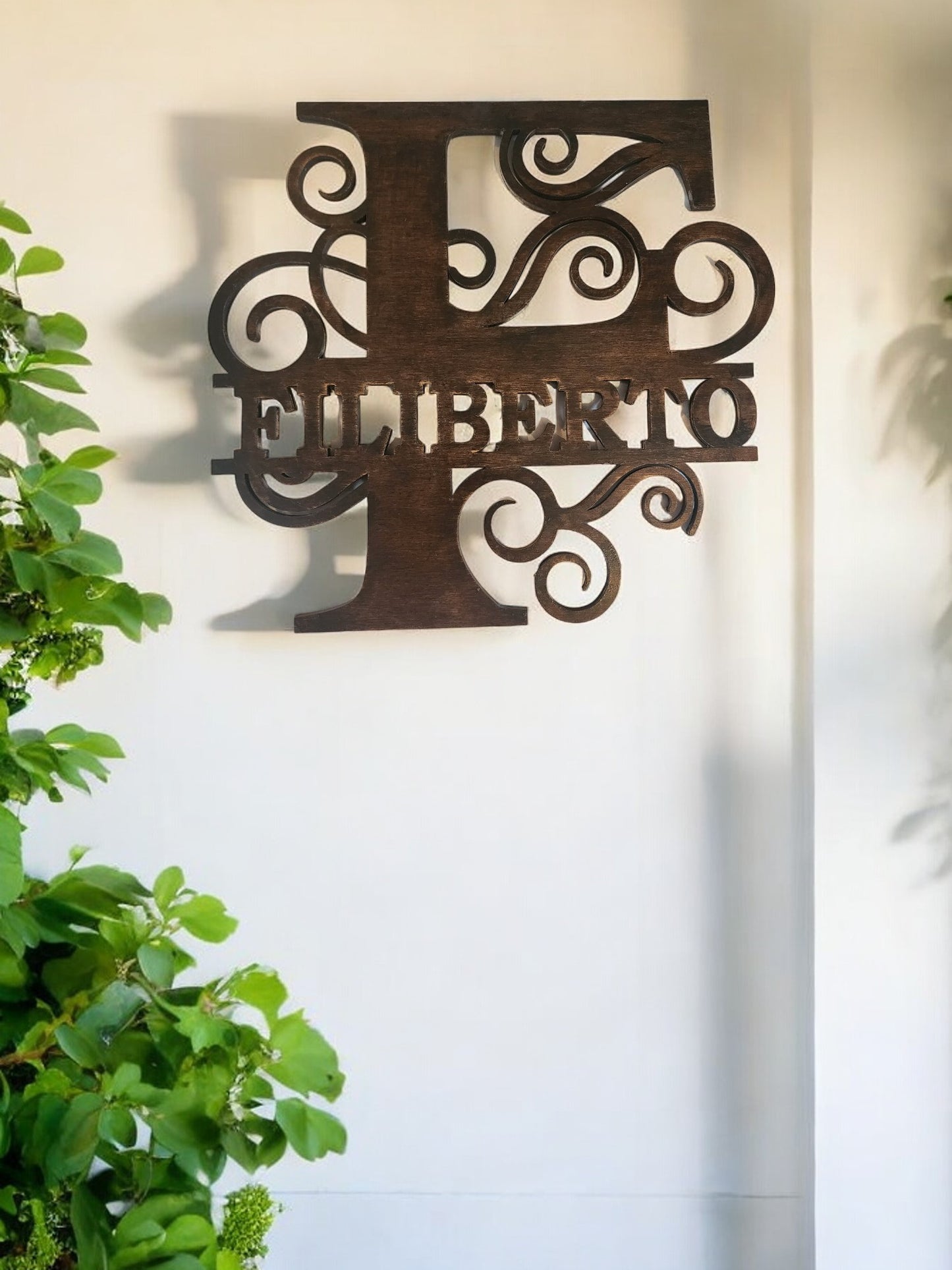 Monogram Letter Birch Sign