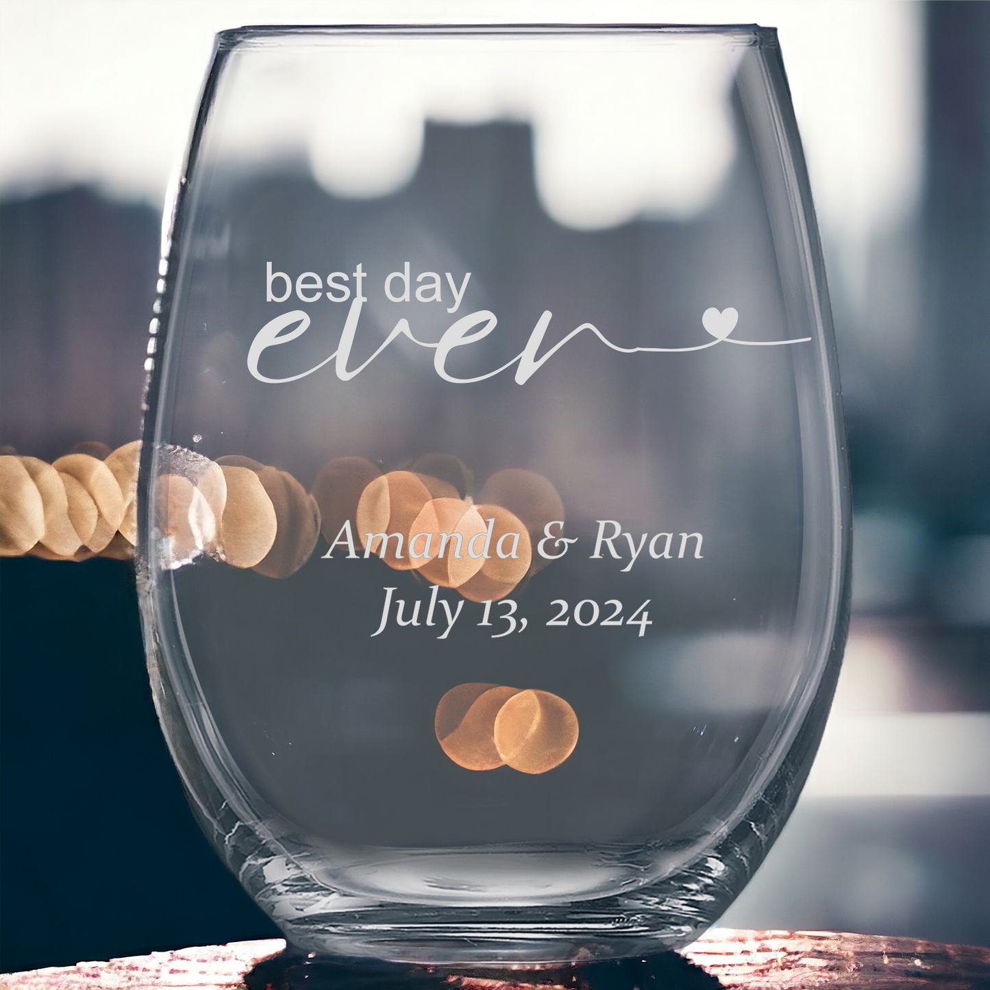 Best Day Ever - Stemless Wine Glass