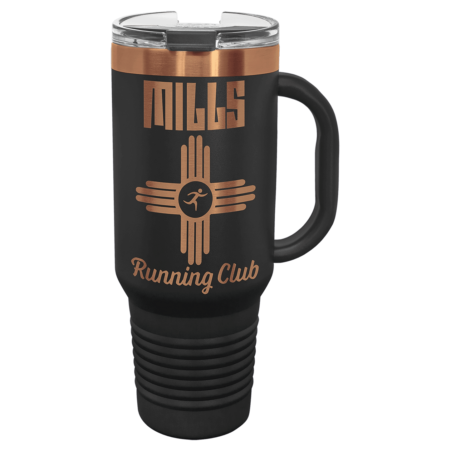 Ion Plated 40 oz. Travel Mug with Handle, Straw Included