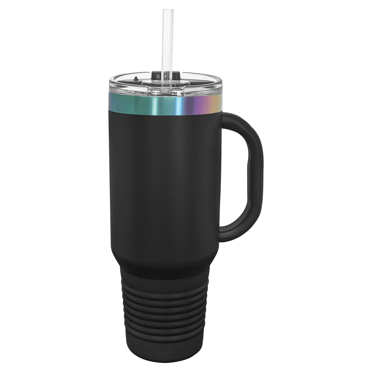 Ion Plated 40 oz. Travel Mug with Handle, Straw Included
