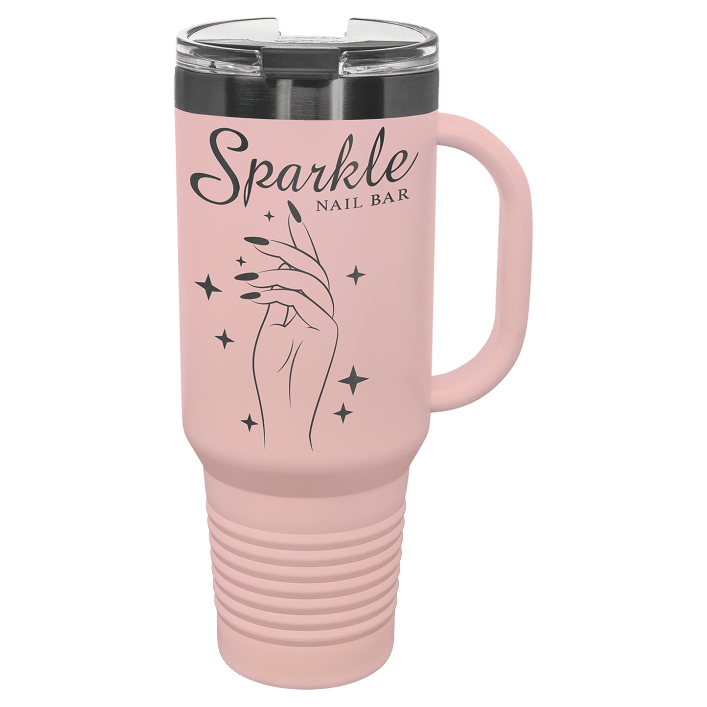 Ion Plated 40 oz. Travel Mug with Handle, Straw Included