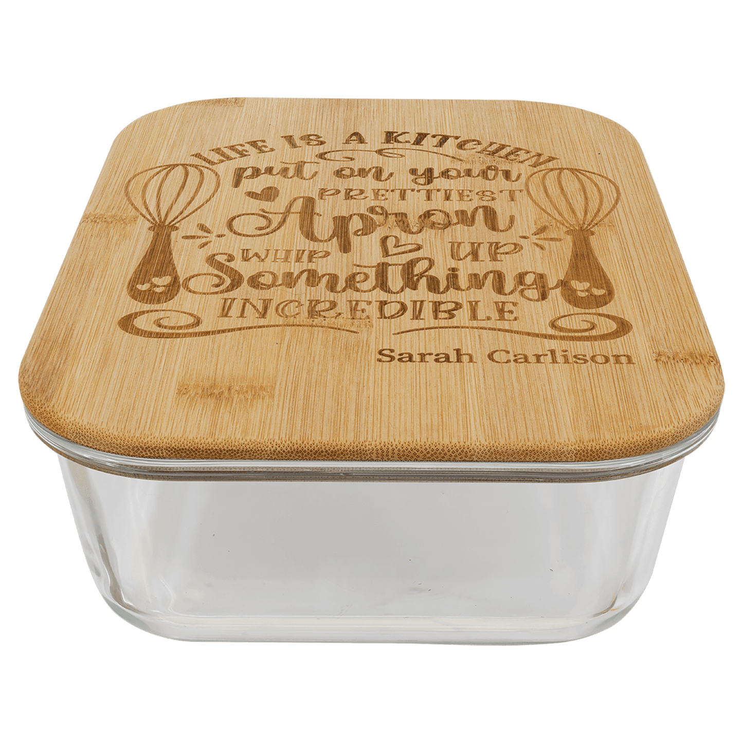 Glass Container with Bamboo Lid Set