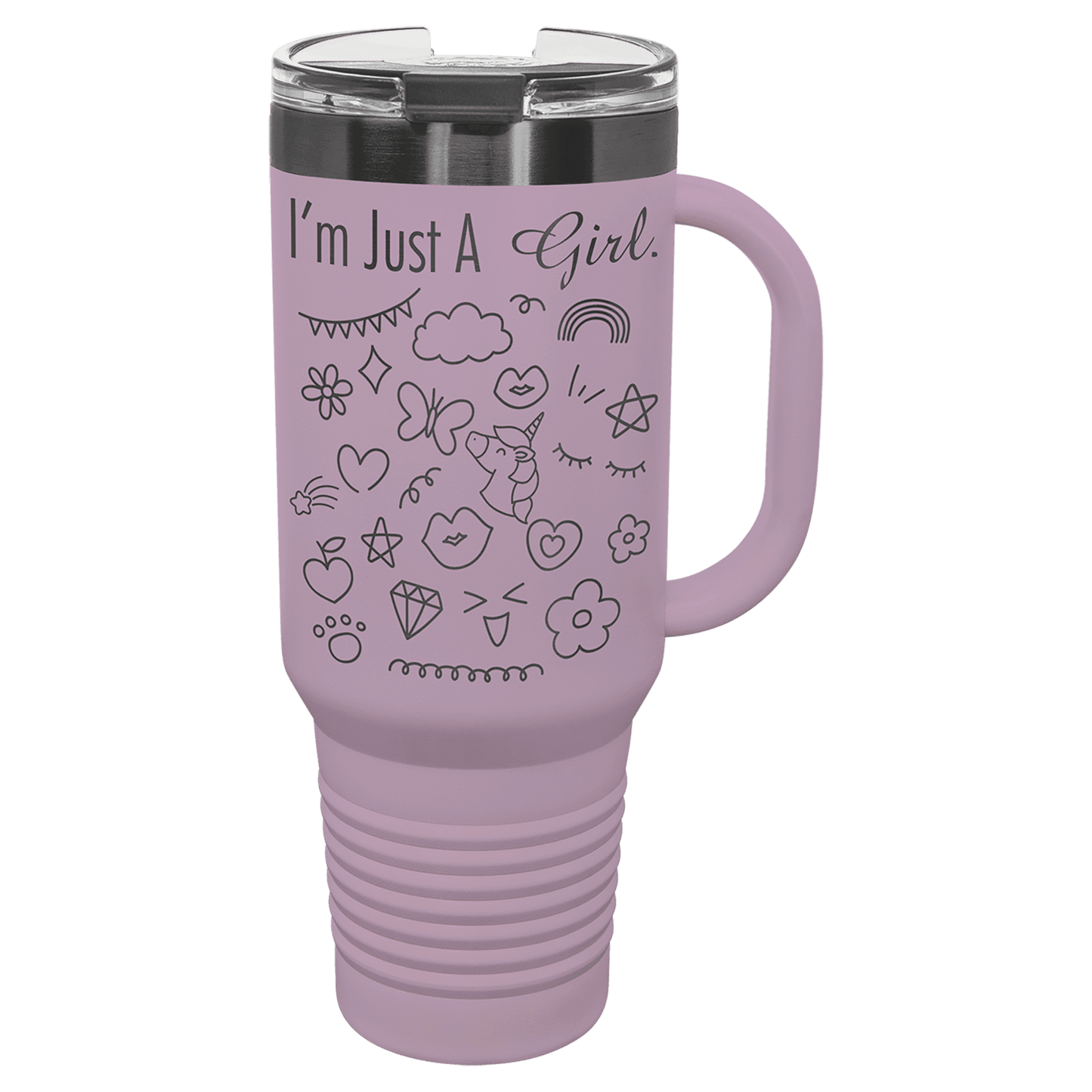 Ion Plated 40 oz. Travel Mug with Handle, Straw Included