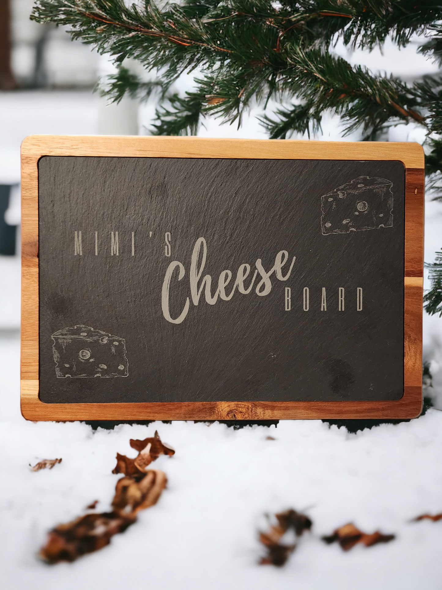 Acacia Wood/Slate Charcuterie Board