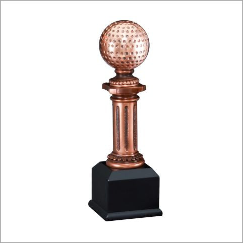 COPPER COLLECTION - RESIN GOLF BALL CHAMPIONSHIP TROPHY (RFB026)