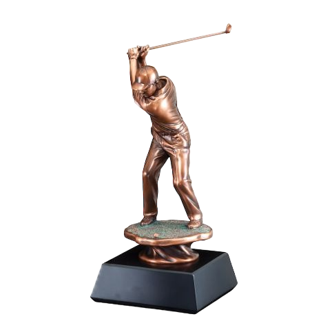COPPER COLLECTION - RESIN GOLFER DRIVER TROPHY