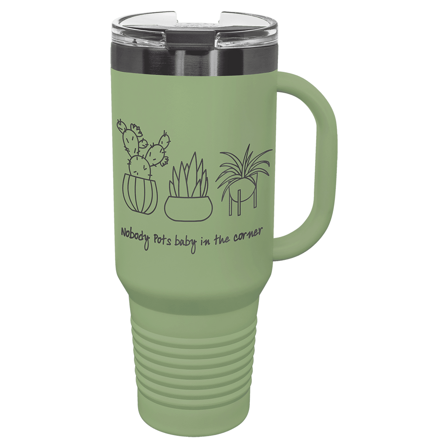 Ion Plated 40 oz. Travel Mug with Handle, Straw Included