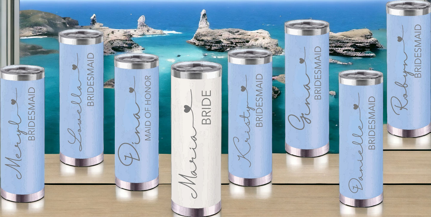 Bride & Bridesmaid Thin 14 oz. Tumbler