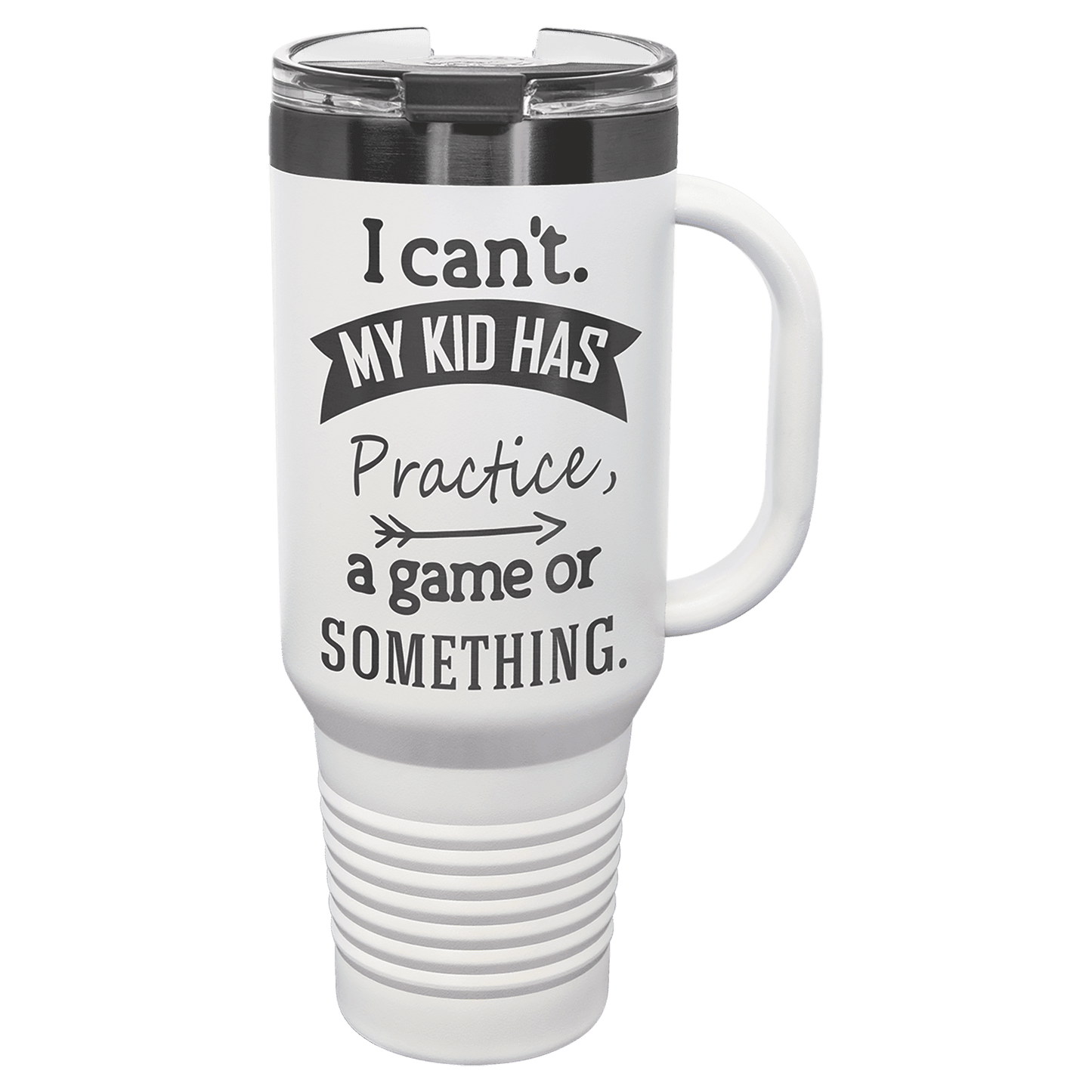Ion Plated 40 oz. Travel Mug with Handle, Straw Included