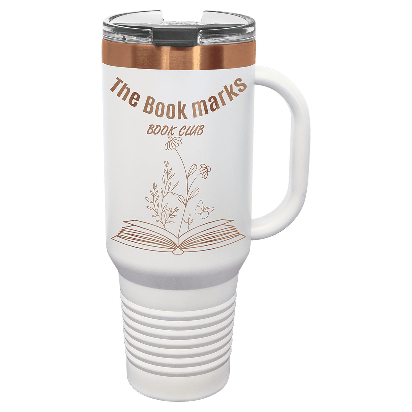 Ion Plated 40 oz. Travel Mug with Handle, Straw Included