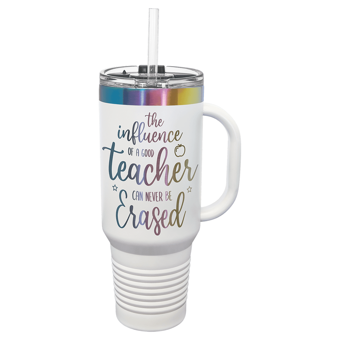 Ion Plated 40 oz. Travel Mug with Handle, Straw Included