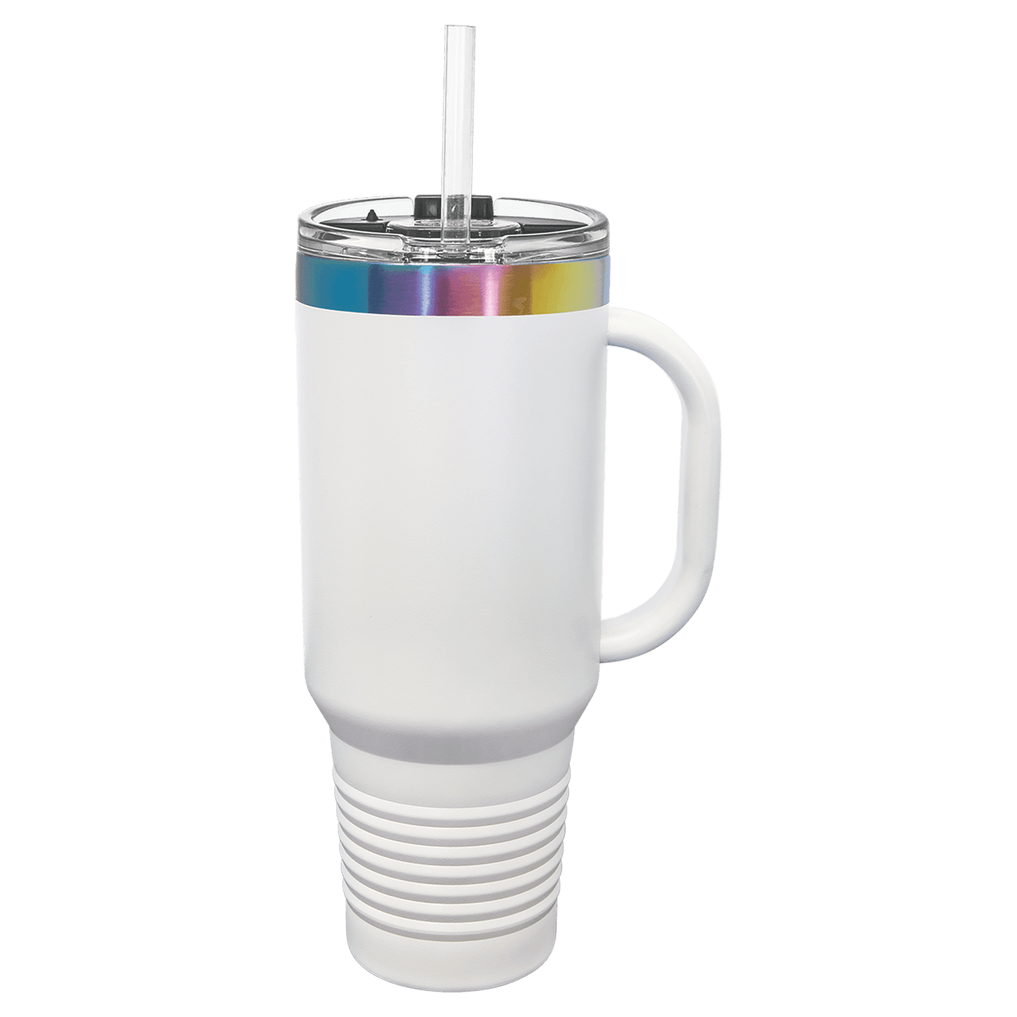 Ion Plated 40 oz. Travel Mug with Handle, Straw Included