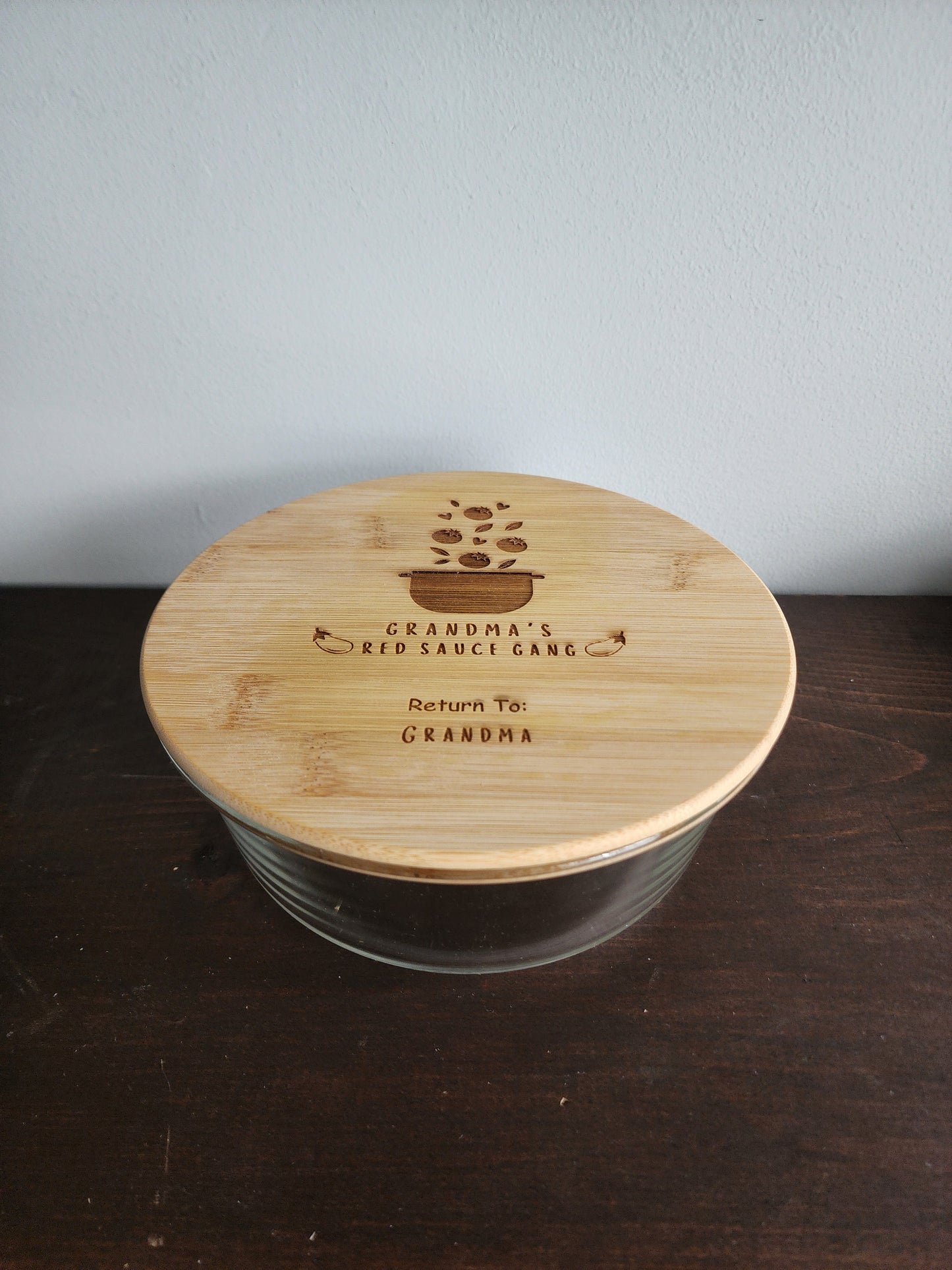 Glass Container with Bamboo Lid Set