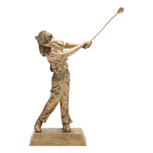 SPORT RESIN - FEMALE GOLF (GOLD & SILVER, MULTIPLE SIZES)