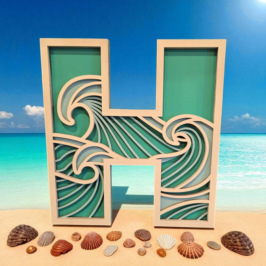 Wave 3D Monogram Sign