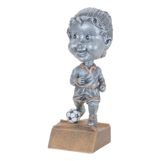 KIDS BOBBLEHEAD RESIN - FEMALE SOCCER (BH-530)