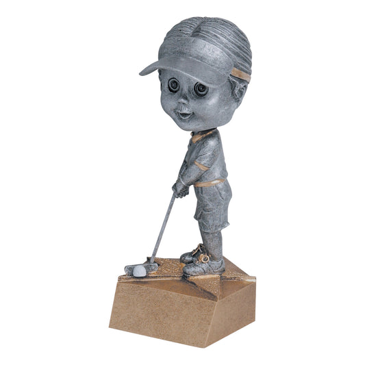 KIDS BOBBLEHEAD RESIN - FEMALE GOLF (BH-546)