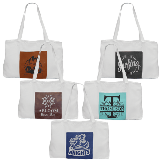 Tote Bag with 5" Laserable Leatherette Gusset