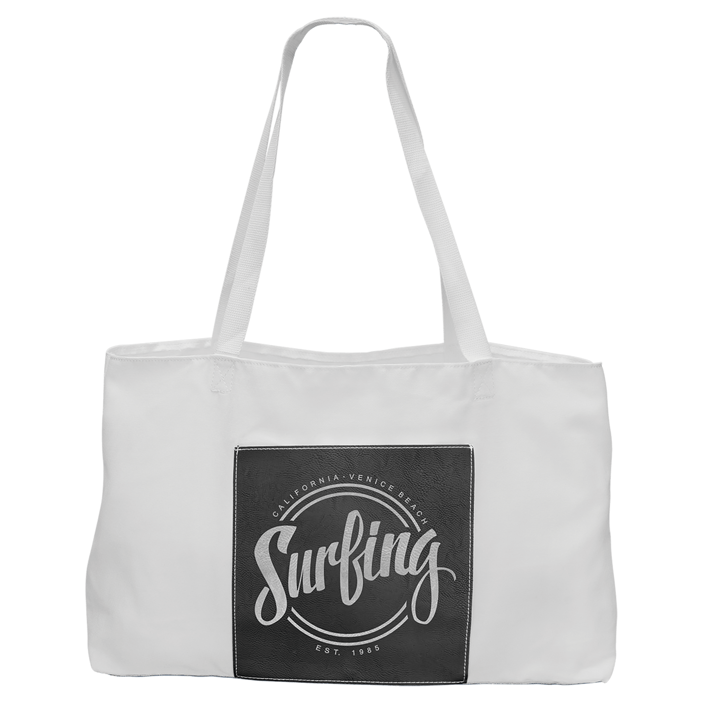 Tote Bag with 5" Laserable Leatherette Gusset