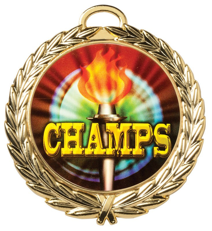 2 1/2" Wreath Medal Insert Holder, 2-sided Customization with Ribbon