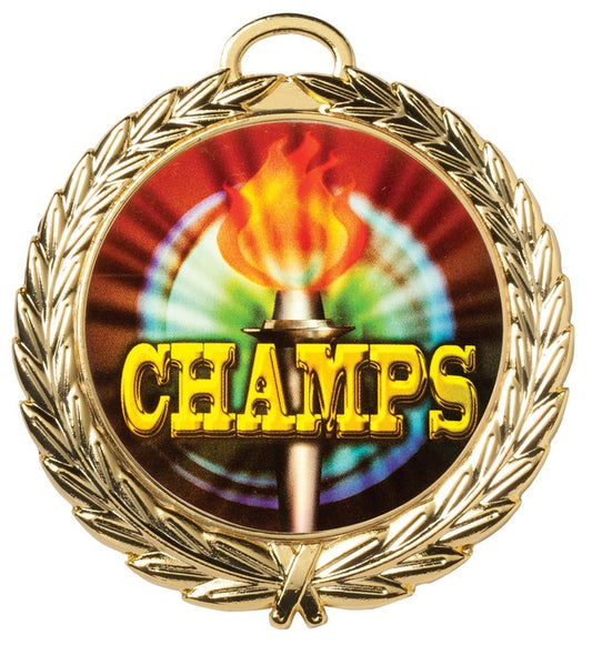 2 1/2" Wreath Medal Insert Holder, 2-sided Customization with Ribbon