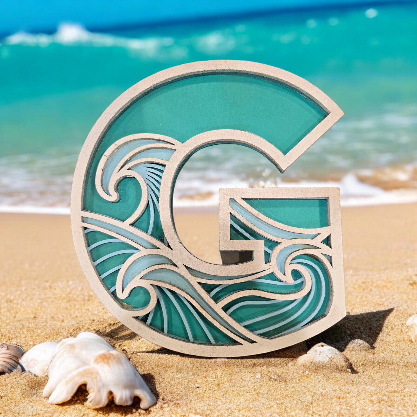 Wave 3D Monogram Sign