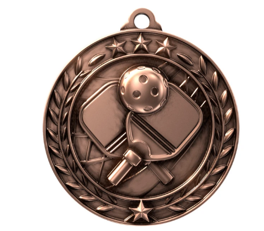 Pickleball Wreath Medal - 2 3/4"