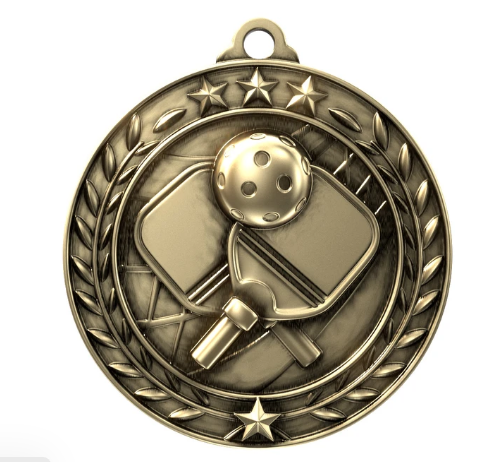 Pickleball Wreath Medal - 2 3/4"