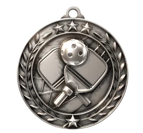 Pickleball Wreath Medal - 2 3/4"