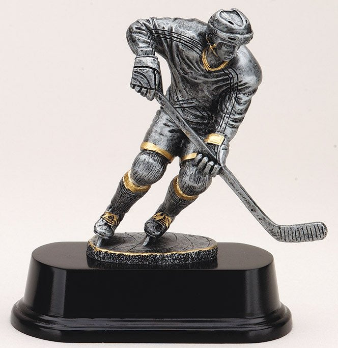 Male Ice Hockey Skater Resin, Black Base