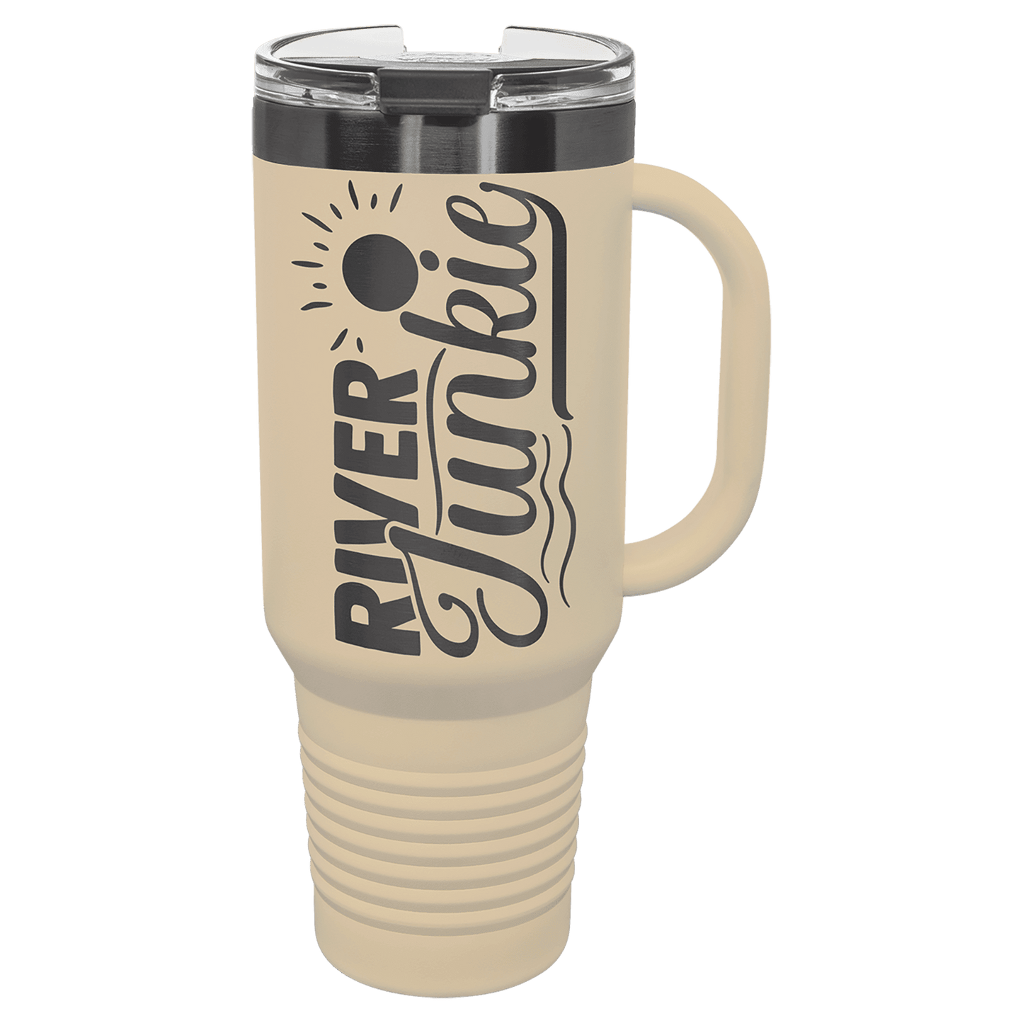 Ion Plated 40 oz. Travel Mug with Handle, Straw Included